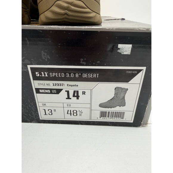 5.11 Tactical Speed 3.0 8" Boots Mens 14 Desert Coyote Combat Hiking Side Zip - Picture 11 of 11